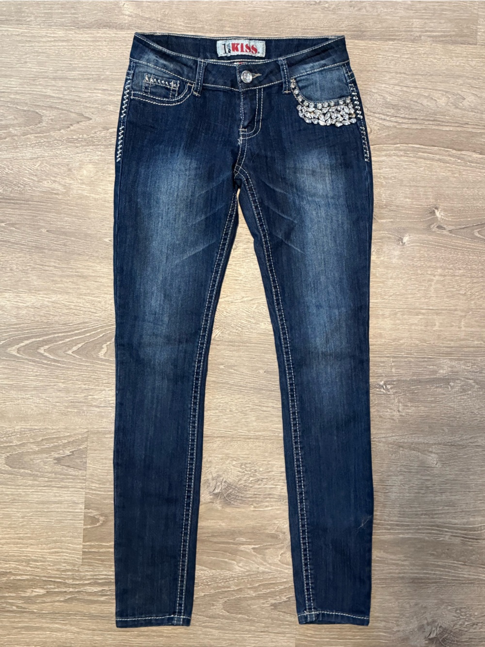 1st Kiss Rhinestone Bling Jewel Jeans Denim Pants